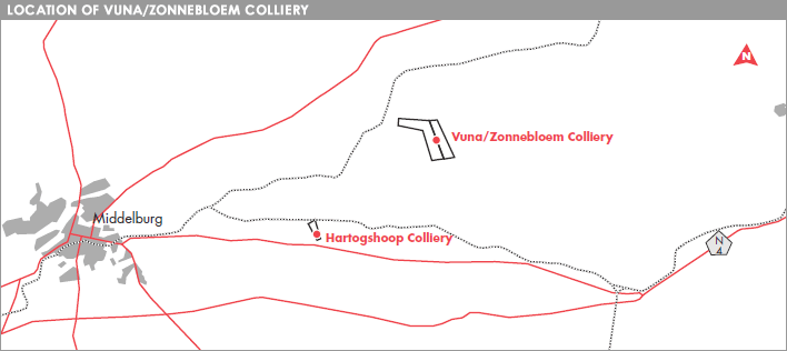 Map indicating location of Zonnebloem properties